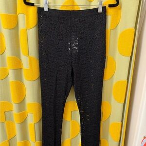 Fashion Brand Company Sheet Black Lace Leggings, Size Medium